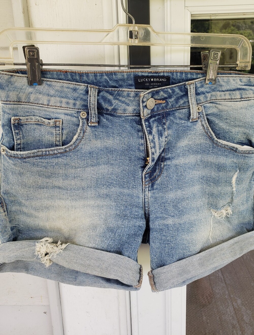 Lucky Brand Medium Wash The Roll Up Denim Shorts 4/27